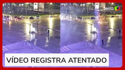 Vídeo mostra momento em que homem detona explosivos em frente ao STF