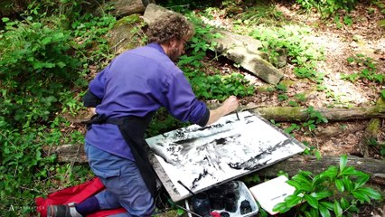 Yann Bagot I Painting nature with nature, ink and salt drawings