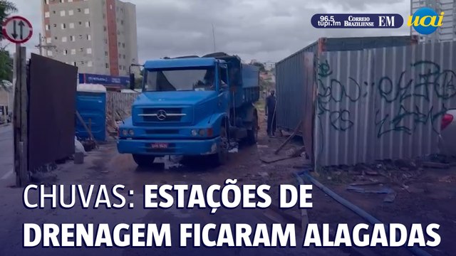 Chuvas em BH: Estações de drenagem ficaram alagadas e precisaram ser drenadas