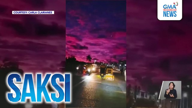 Kulay pink na kalangitan, nasilayan sa ilang bahagi ng Bicol Region | Saksi