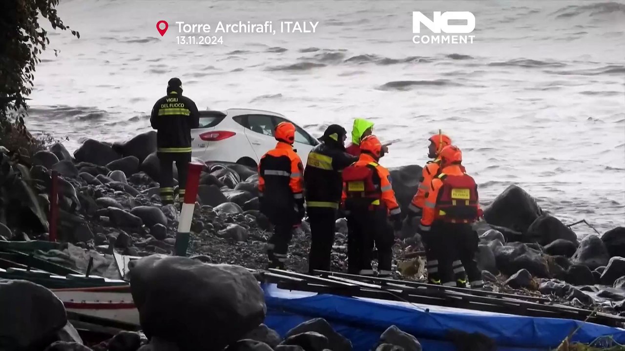 Sicilia, auto in mare e allagamenti in provincia di Catania