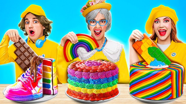 DU GÂTEAU ORDINAIRE À UN CHEF-D'ŒUVRE ARC-EN-CIEL 🌈🍰 Défi Coloré ! Créations Arc-en-ciel par 123 GO