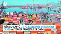 México captó 35,732 millones de dólares de IED al tercer trimestre de 2024