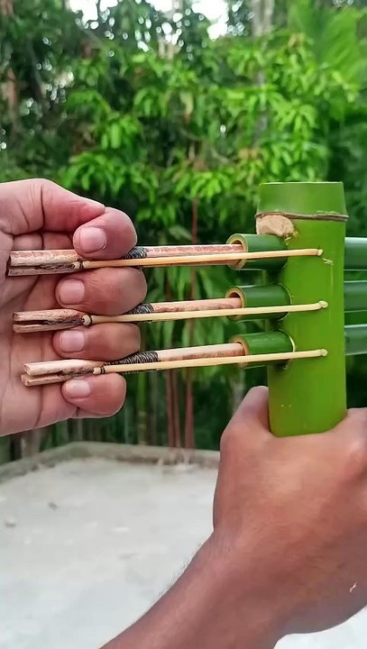 Bamboo Creations with Three archer #bamboo #Slingshots #Toys #Diy - Copy