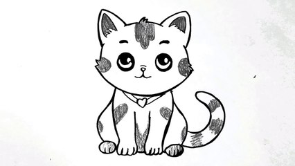 How to draw a cat __ Easy cat drawing for beginners