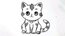 How to draw a cat __ Easy cat drawing for beginners
