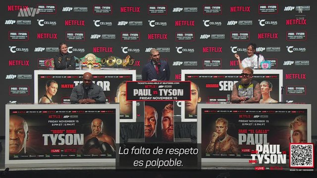 El show de la última rueda de prensa previa al combate entre Mike Tyson y Jake Paul