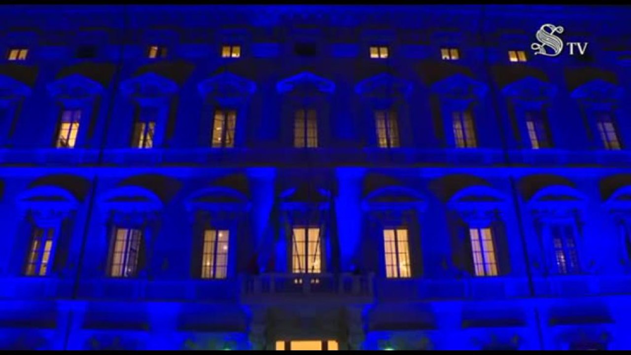 Facciata Palazzo Madama si tinge di blu per la Giornata del Diabete