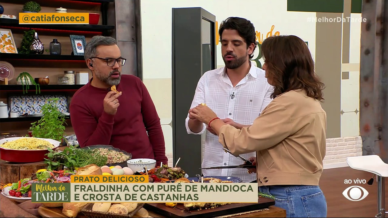 Aprenda delicioso purê de mandioca e crosta de castanhas | Melhor da Tarde