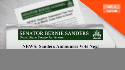 Bernie Sanders umum undian sekat penjualan senjata ke Israel