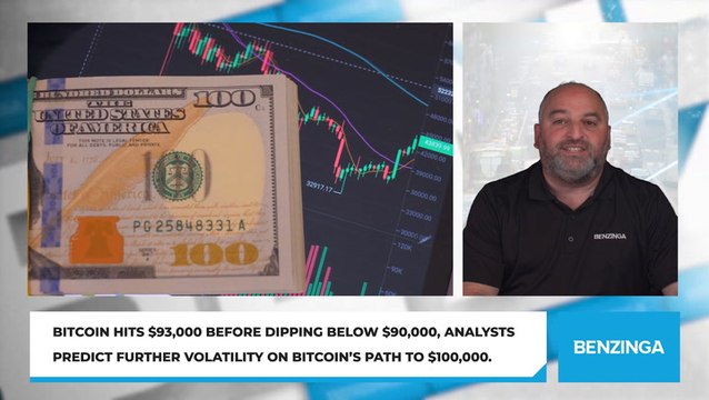Bitcoin Hits $93,000 Before Dipping Below $90,000, Analysts Predict Further Volatility On Bitcoin's Path To $100,000.