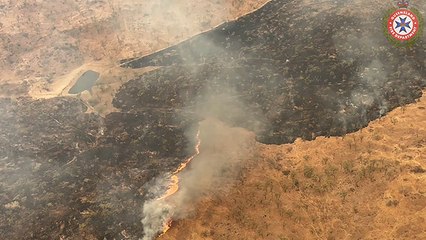 Queensland Fire Department aerial view of Forsayth bushfires