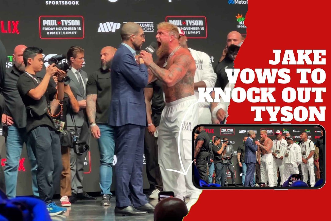 Jake Paul ignores Tyson's slap, insults him and declares, "It's personal now. He must die."