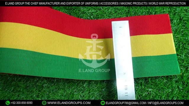 Red Yellow Green Striped Ribbon, National Medal Ribbon Bar, Ribbons / Material, Masonic Ribbon