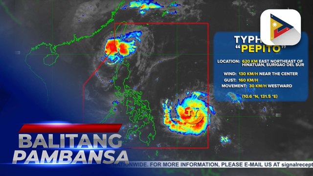 Bagyong #PepitoPH, lumakas pa at isa ng ganap na typhoon