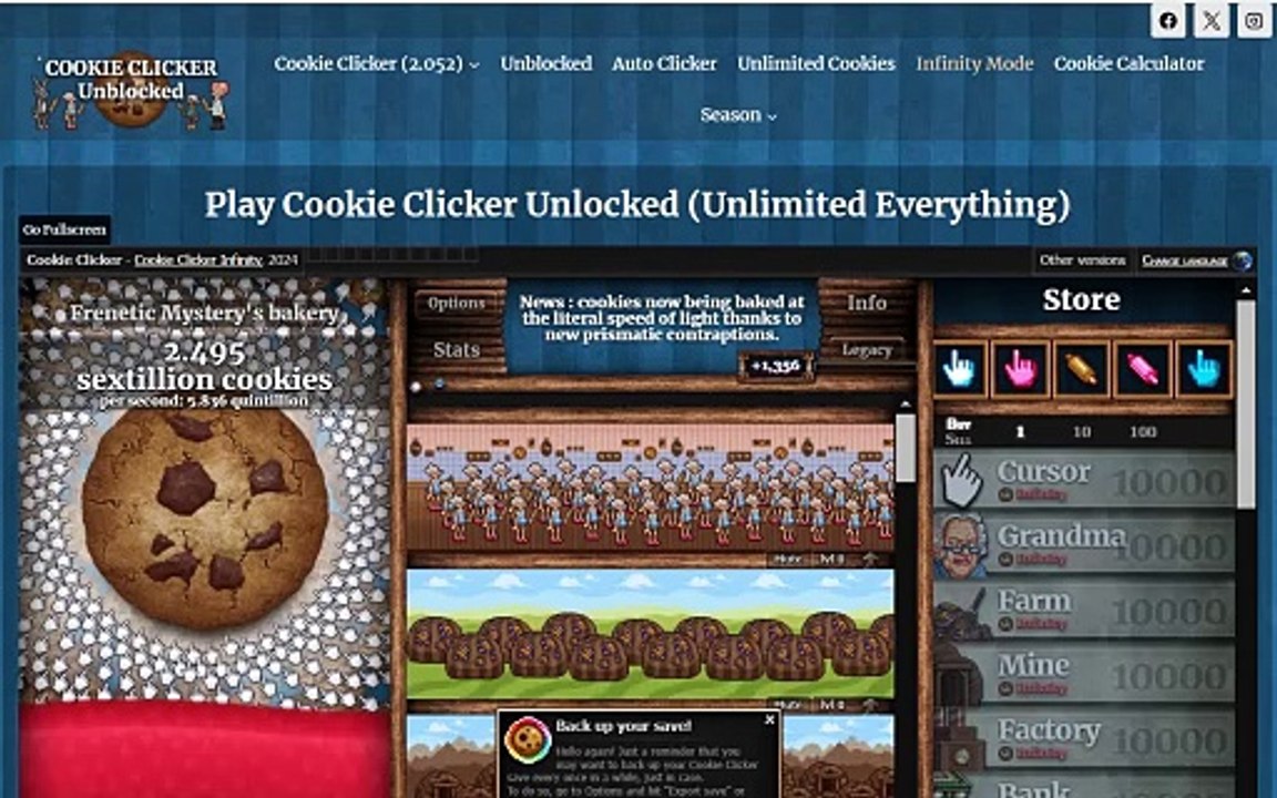 Cookie Clicker Infinite Video