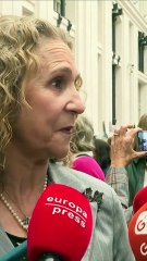 La infanta hablando sobre la donación de ropa