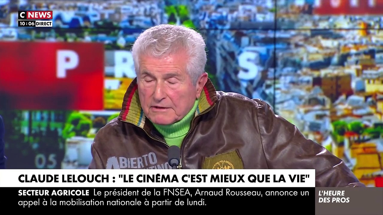 Extrait de l'interview de Claude Lelouch dans "L'Heure des pros" : ses paroles sur les femmes et le couple ont fait polémique.