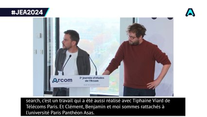 Journée d'études 2024 de l'Arcom : Romain Badouard, Clément Le Ludec