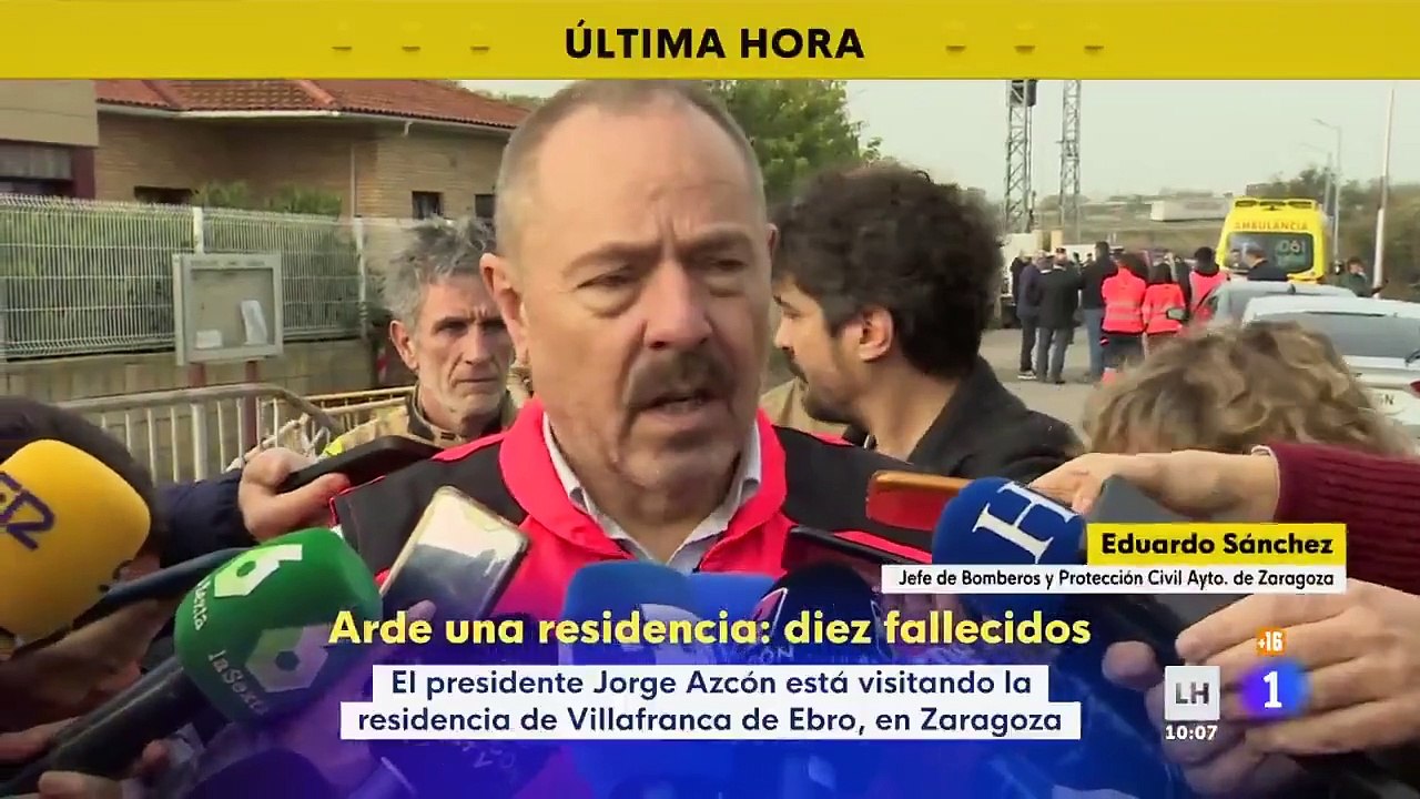 Declaraciones del Jefe de Bomberos de Zaragoza tras el incendio de la residencia en Villafranca