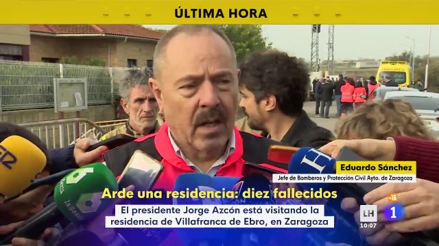Declaraciones del Jefe de Bomberos de Zaragoza tras el incendio de la residencia en Villafranca