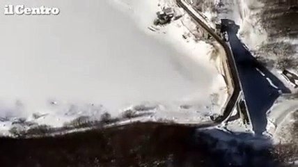 Diga di Campotosto, sopralluogo in elicottero