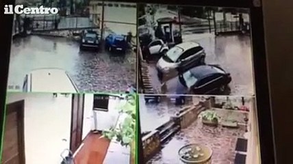 Avezzano, esce fuori strada e sfonda la vetrina della scuola guida