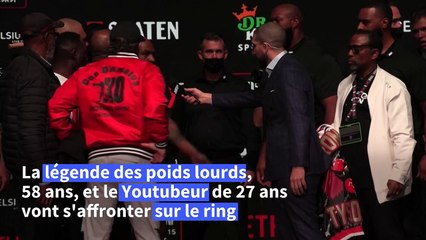 Boxe: Tyson gifle Paul lors de leur ultime face-à-face avant de monter sur le ring