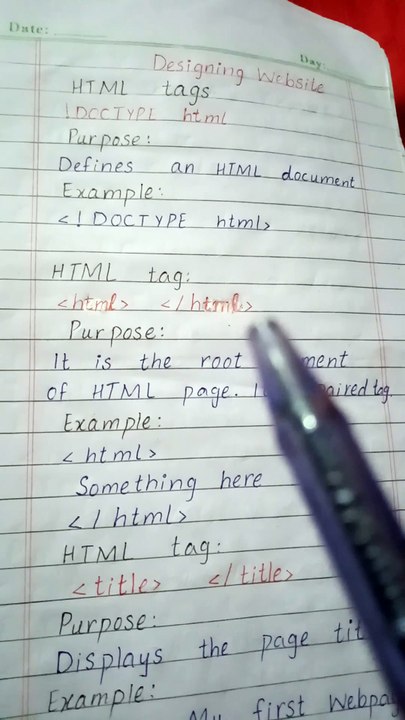 Chapter 5 | Designing Website HTML elements tag list lesson 1