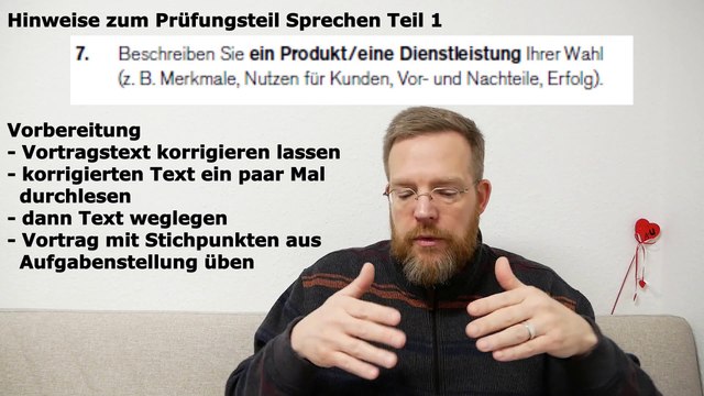 Deutsch-Test für den Beruf B2 – 21 – Sprechen Teil 1 – Thema 7: Produkt/Dienstleistung Ihrer Wahl