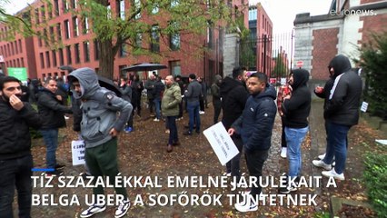 A forgalmat megbénítva tüntettek sofőrök Brüsszelben a járulékok és a konkurencia növekedése ellen