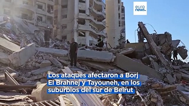 Fuertes ataques aéreos israelíes golpean suburbios del sur de Beirut