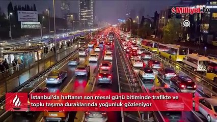 Haftanın son iş gününde İstanbul'da trafik yoğunluğu