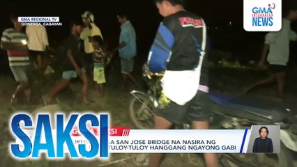 Pagkukumpuni sa San Jose Bridge na nasira ng Bagyong Ofel, tuloy-tuloy hanggang ngayong gabi | Saksi