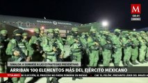 Arriban 100 elementos más del Ejército mexicano a Sinaloa para reforzar seguridad