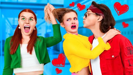 Double Problème en Amour ! 💞 Sortir avec Deux Filles : Drame entre l'Intello et la Populaire !