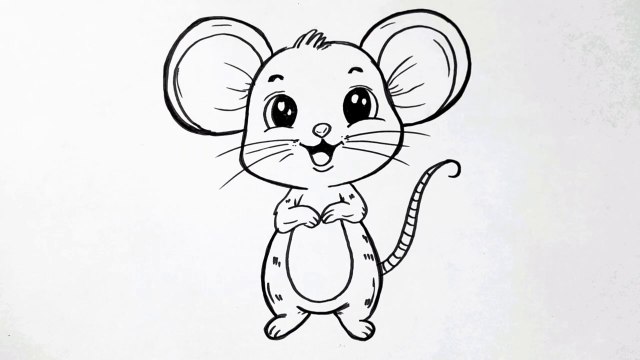 How to draw a mouse easy step by step __ Mouse drawing __ Cute animal drawing