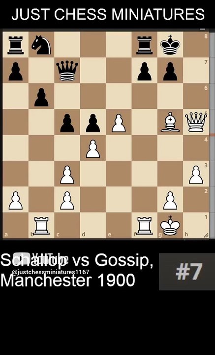 Emil Schallopp beats George Gossip with the Lolli's checkmate