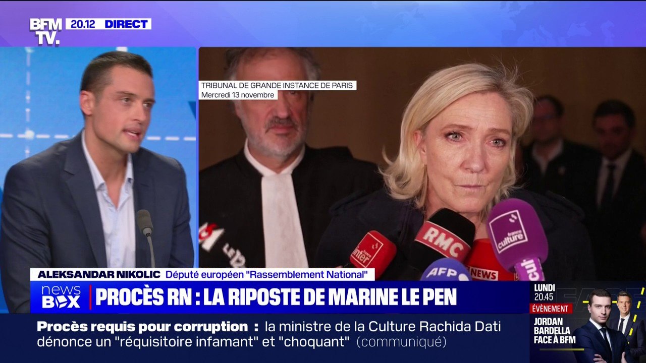 Inéligibilité requise contre Marine Le Pen: Aleksandar Nikolic dénonce des magistrats "engagés à combattre le RN"