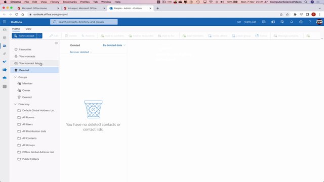 How to USE Microsoft People for Office 365 On a Mac - Tutorial 12 - Delete a List - Basic Tutorial