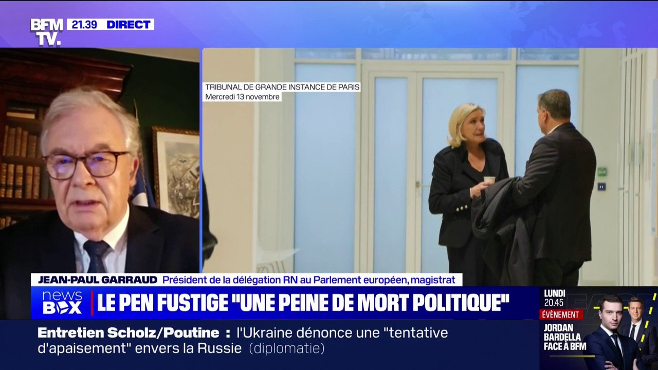 Inéligibilité requise contre Marine Le Pen: "Le parquet est passé dans un domaine qui n'est pas judiciaire, mais politique", estime Jean-Paul Garraud (député européen RN)