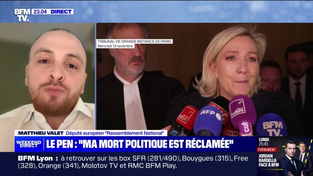 Inéligibilité requise contre Marine Le Pen: Il faut que la présomption d'innocence prévale , affirme Matthieu Valet (député européen RN)