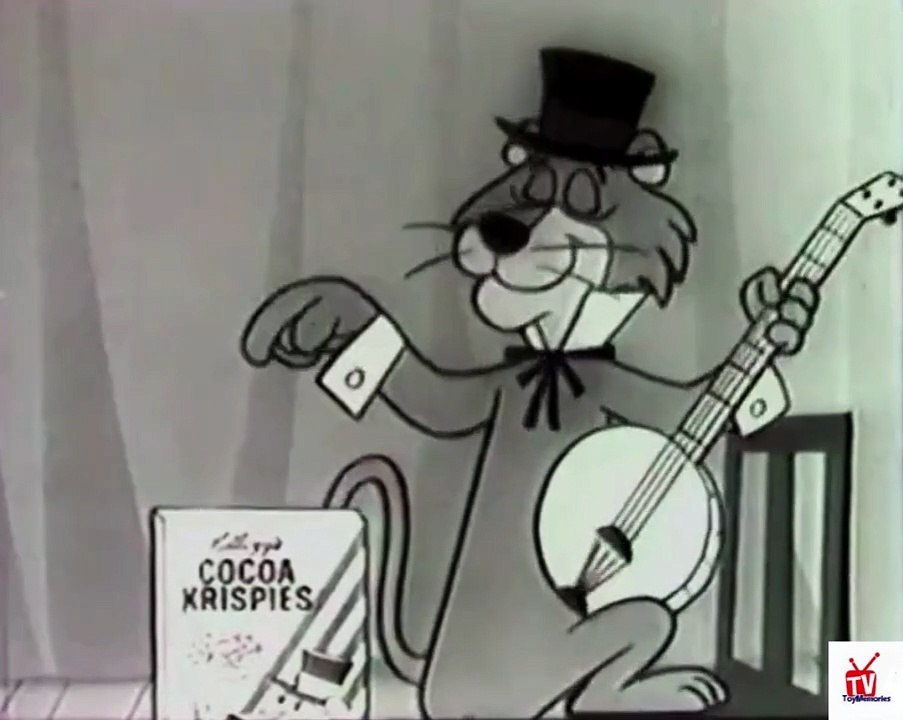 1960s Kelloggs Cocoa Krispies Snagglepuss singing on stage TV commercial