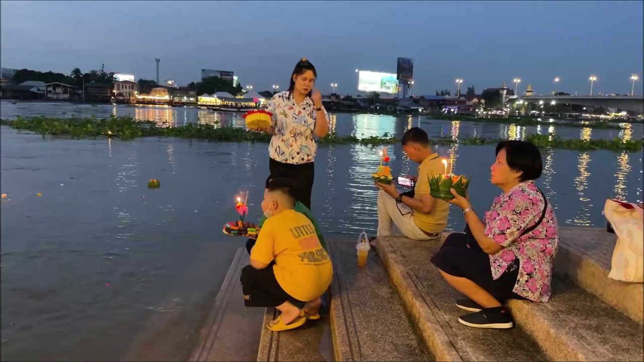 Loy Krathong Festival at Pak Kret District in Thailand