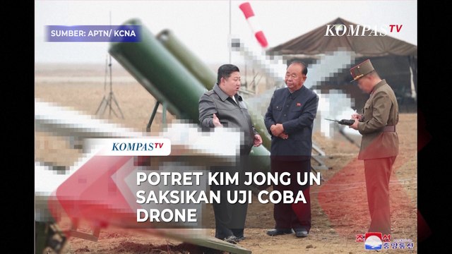 Potret Kim Jong Un Saksikan Uji Coba Drone Korut Ledakkan Mobil hingga Tank