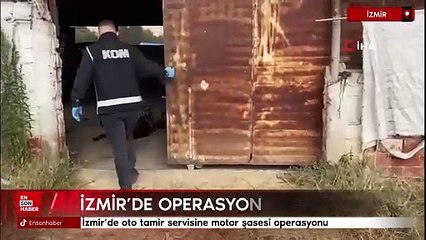 İzmir'de oto tamir servisine motor şasesi operasyonu