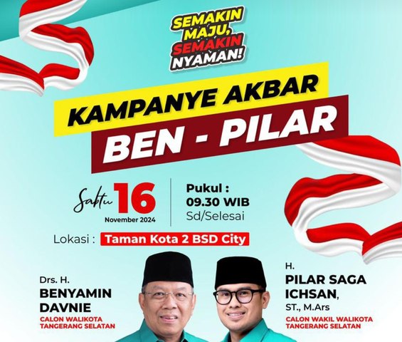 Kampanye Akbar Ben-Pilar Diguyur Hujan Tetap Ber Orasi
