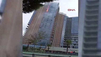 İstanbul'un hayalet binasındaki inşaatta yangın çıktı