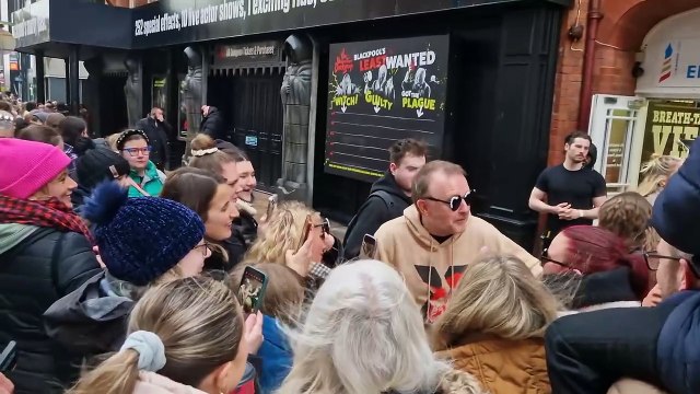 Strictly celebs greet fans outside Blackpool Tower
