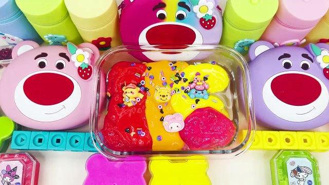 Guess the Mixed Color _ Rainbow Lotso vs Glossy Slime Mixing Random만족스러운 슬라임 영상